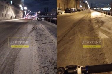 Жители Петербурга не могут ездить на велосипедах из-за неубранного снега