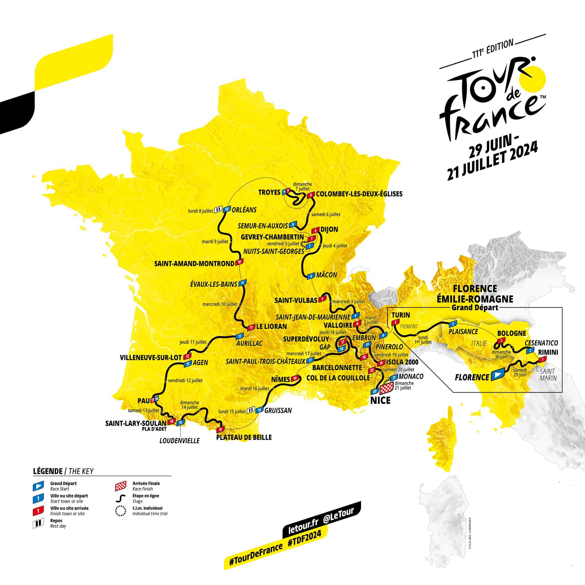 Представлен маршрут «Тур де Франс — 2024»
